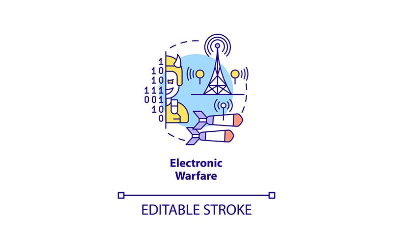 Symbol für das Konzept der elektronischen Kriegsführung