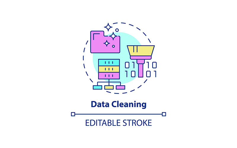 Data cleaning concept icon