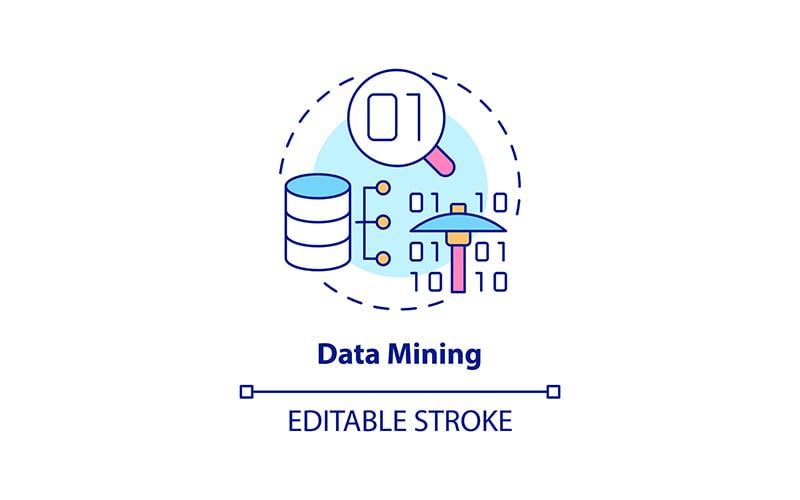Data mining koncept ikonu upravitelný tah