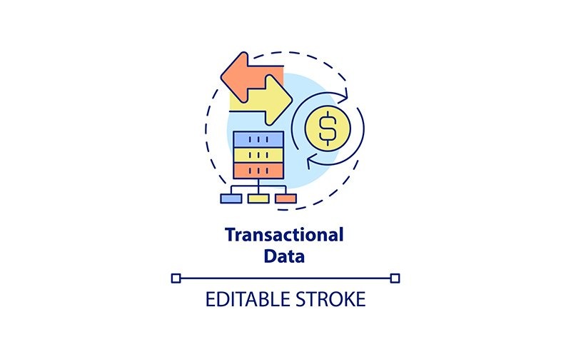 Icono de concepto de datos transaccionales