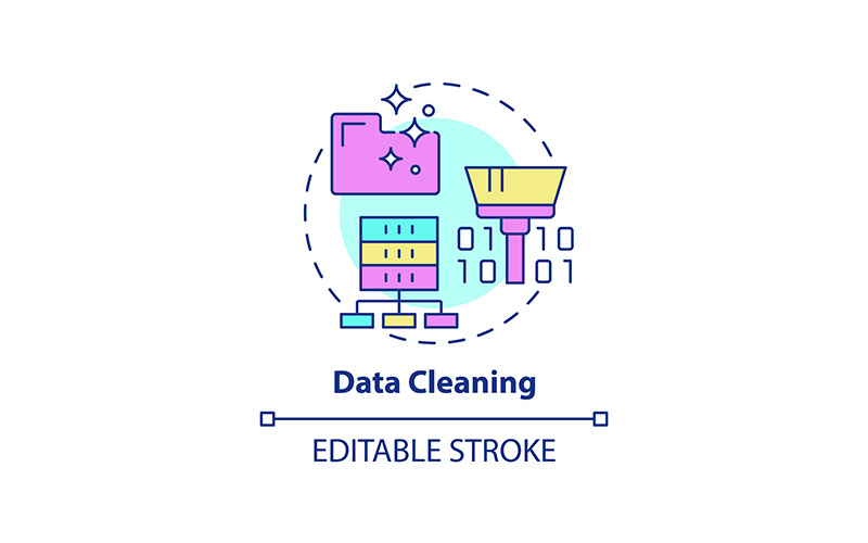 Icono del concepto de limpieza de datos