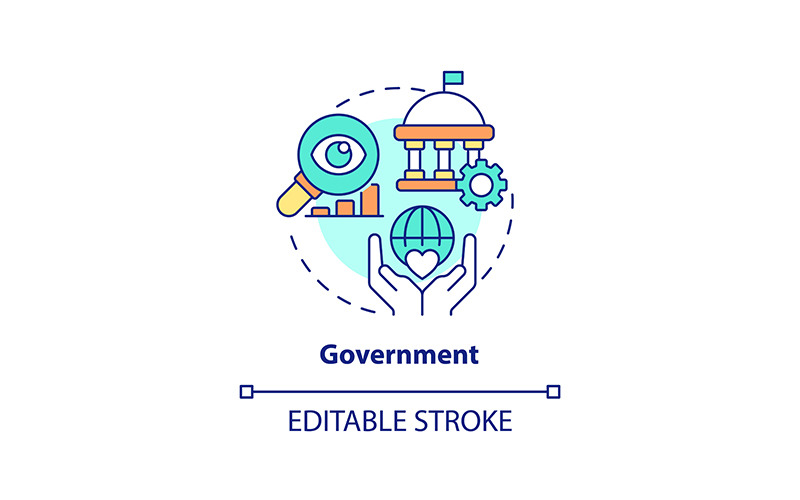 Overheid concept pictogram bewerkbare lijn