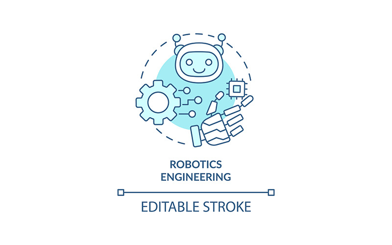 Robotik mühendislik turkuaz konsept simgesi