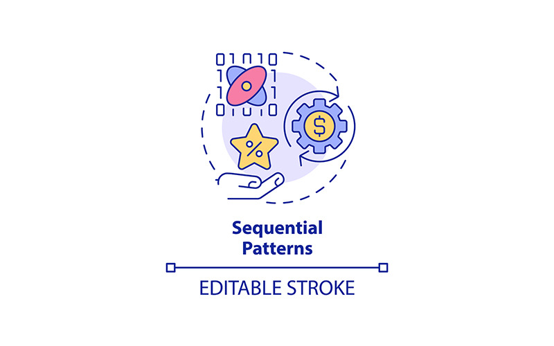 Значок концепции последовательного шаблона