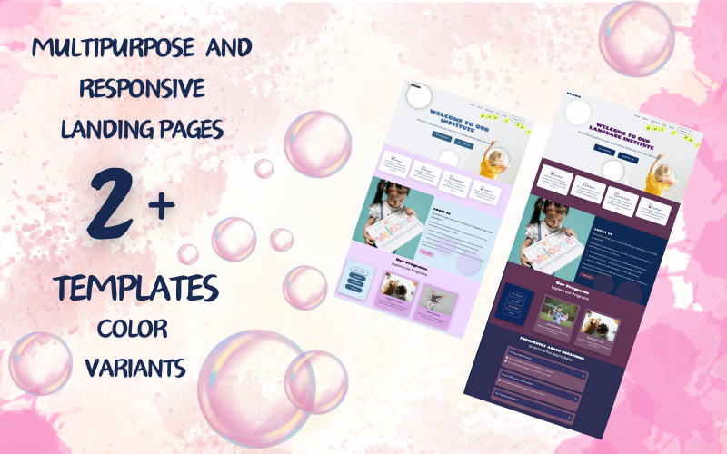 Krown MultiPurpose - Modello di landing page - Confezione da 4 modelli, 2 varianti uniche e 2 varianti di colore