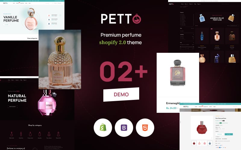Petto -香水 & 化妆品高级Shopify主题