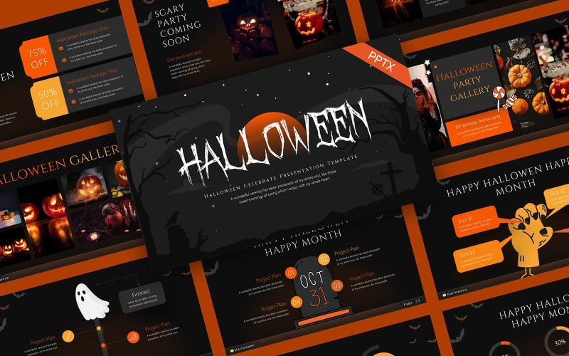 Plantilla de PowerPoint espeluznante creativa de Halloween