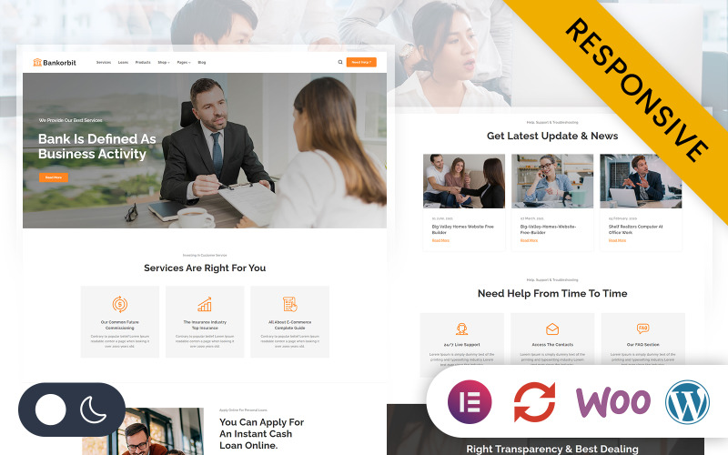 Bankorbit - Банковское дело, кредитование и финансы Business Elementor WordPress Responsive Theme