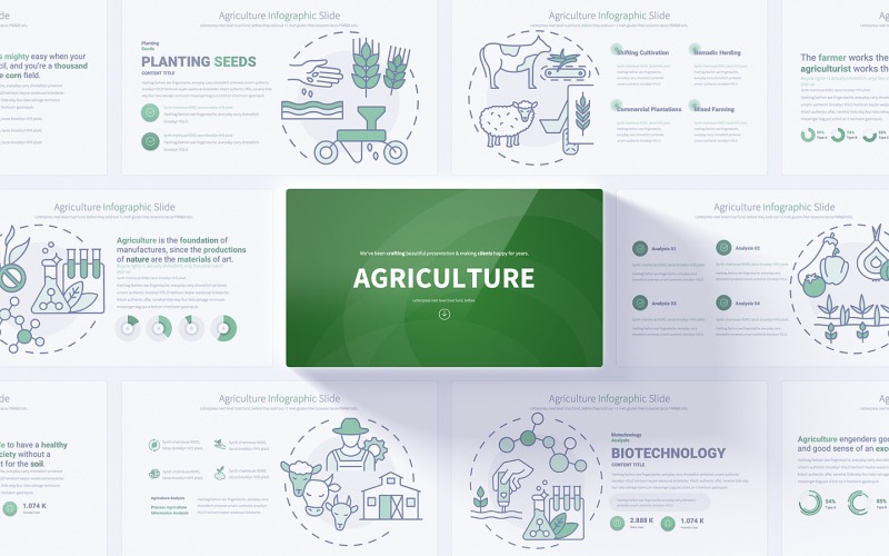 Landbouw PowerPoint Infographics Dia's Presentatie