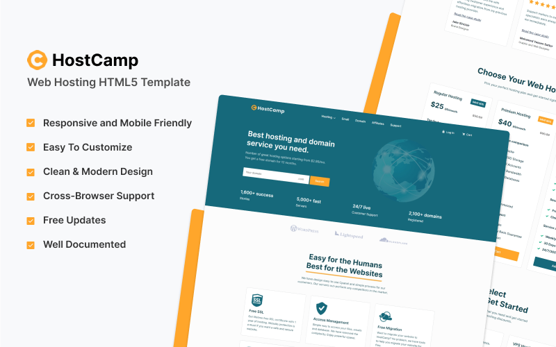 HostCamp - Web托管HTML5模板