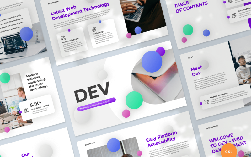 Modèle Google Slides de présentation de développement Web