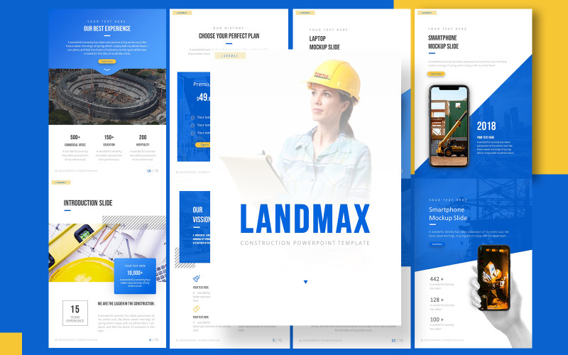 Landmax Construction A4 Hochformat Powerpoint-Vorlage