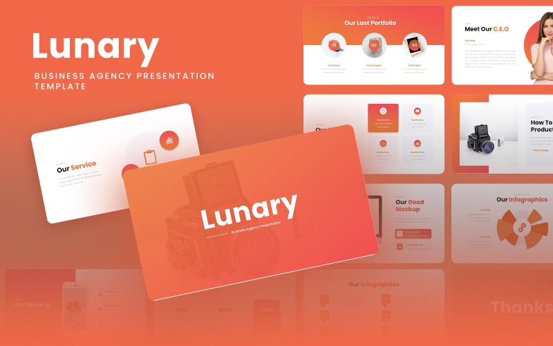 Lunary - Business Agency Google Slides-sjabloon