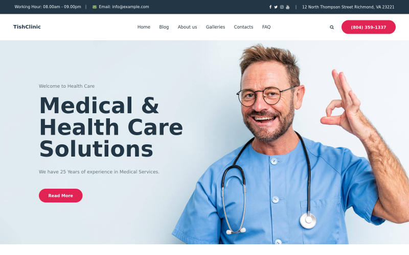 TishClinic - Medical Clinic WordPress-tema