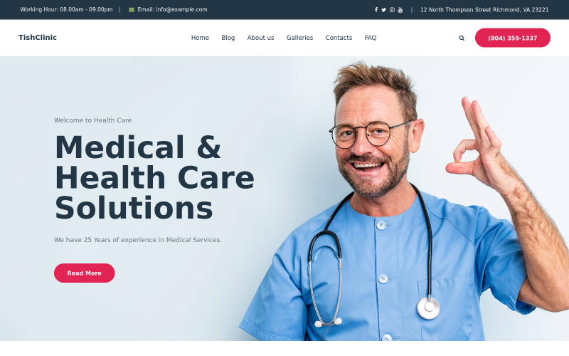 TishClinic - WordPress-Theme für medizinische Kliniken