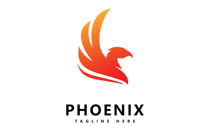 Phoenix Vogel Logo Vector Ontwerp V2