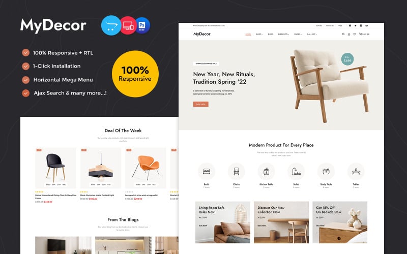 MyDecor - Crafts and Interior Design and Furniture The Opencart Multipurpose Theme