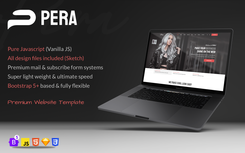Pera - Modèle de site Web créatif d'une page