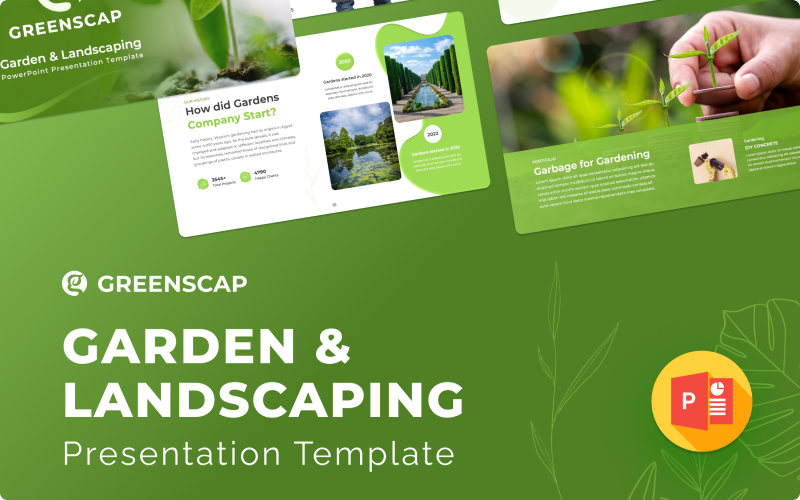 绿草皮-花园 & 景观美化PowerPoint演示模板