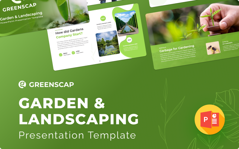 Greenscap - Plantilla de presentación de PowerPoint para jardines y paisajismo