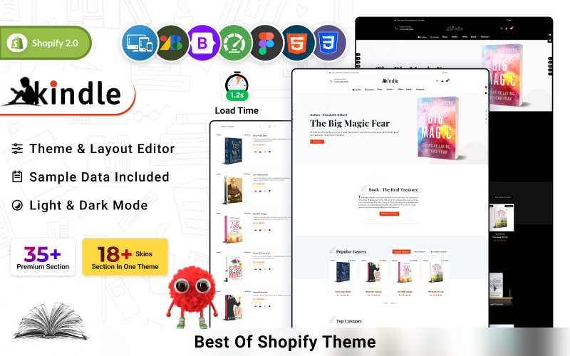 Kindle Books ve Dijital Çizgi Roman Mağazası Shopify Teması