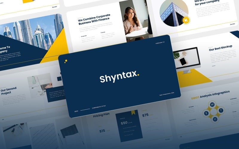 Shyntax - Шаблон корпоративного бизнеса PowerPoint