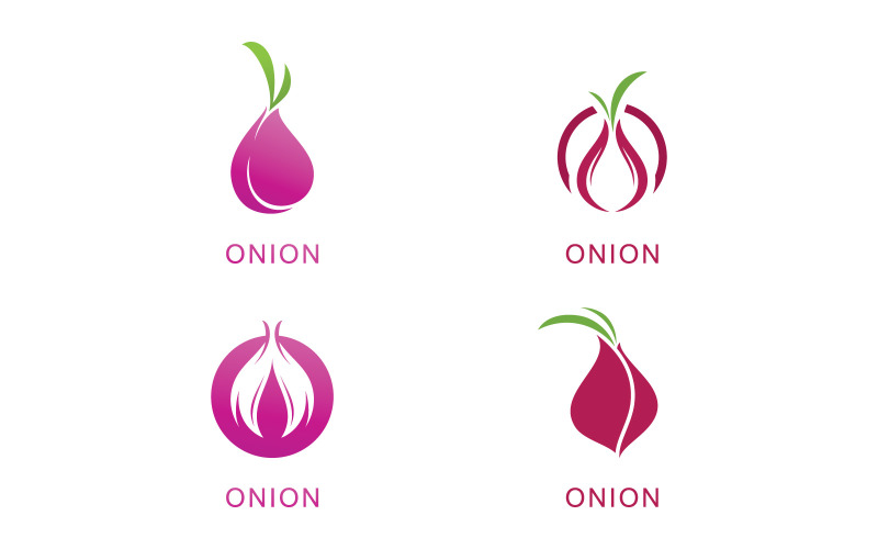 Lök vektor mall. Red Onion Logo Design V14