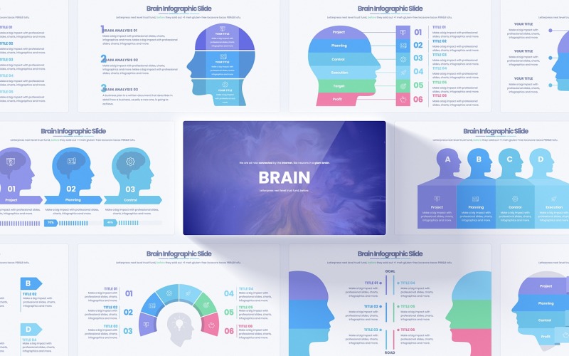 BÄSTA HJÄRNA mall PowerPoint Infographics-bilder