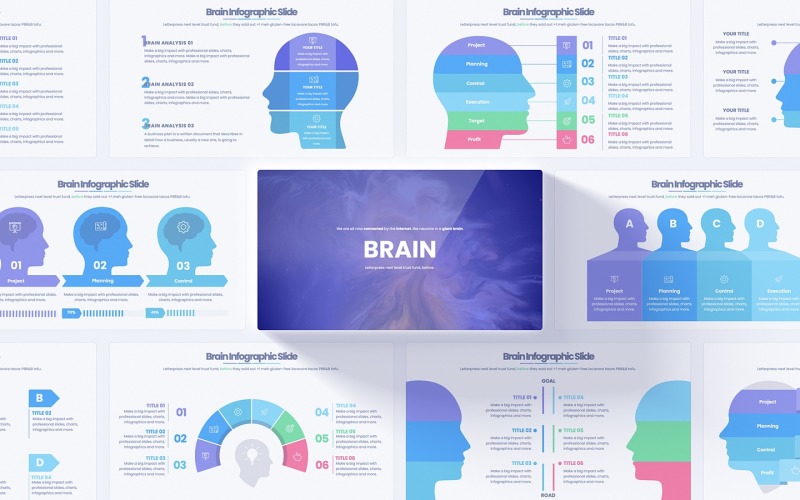 最佳大脑模型幻灯片从PowerPoint信息图表