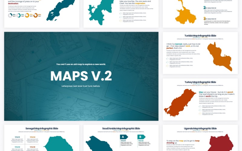 世界地图 V.2 PowerPoint 信息图表