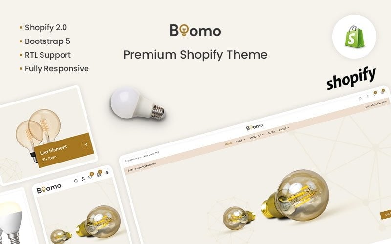 Boomo - El tema premium de Shopify de Bulb & Light