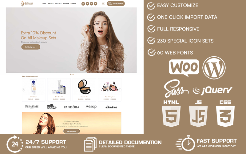 Bellacos - Tema WordPress de Beleza e Cosméticos WooCommerce