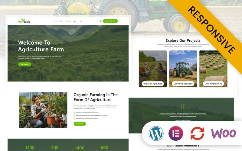 Agrioasis - Rolnictwo Rolnictwo Elementor WordPress Responsywny Motyw