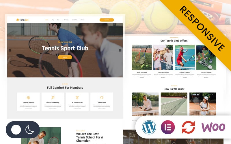 Tenniset - Clube de Tênis Elementor WordPress Tema Responsivo