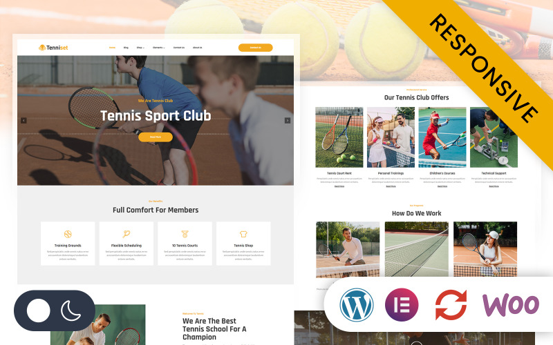 Tenniset – Responsives WordPress-Theme für Tennisclubs Elementor