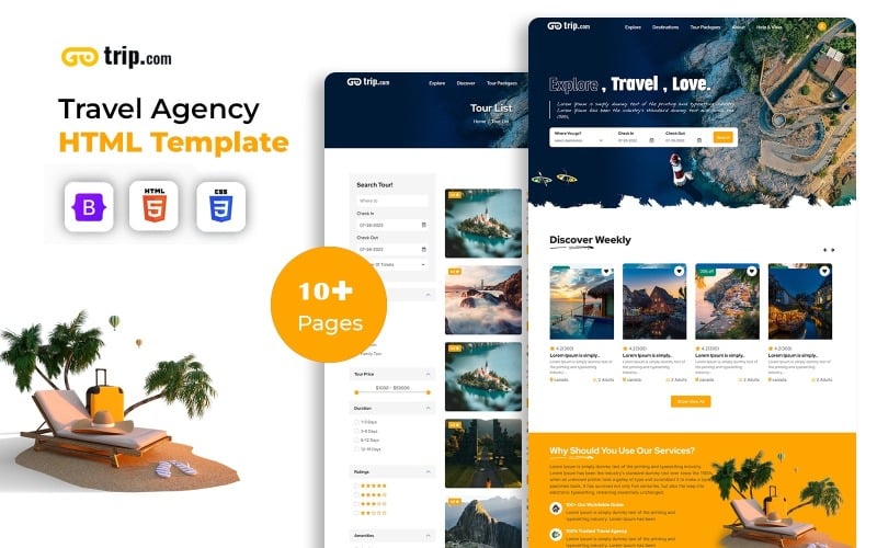 Trip.com -旅游网站的HTML5模板