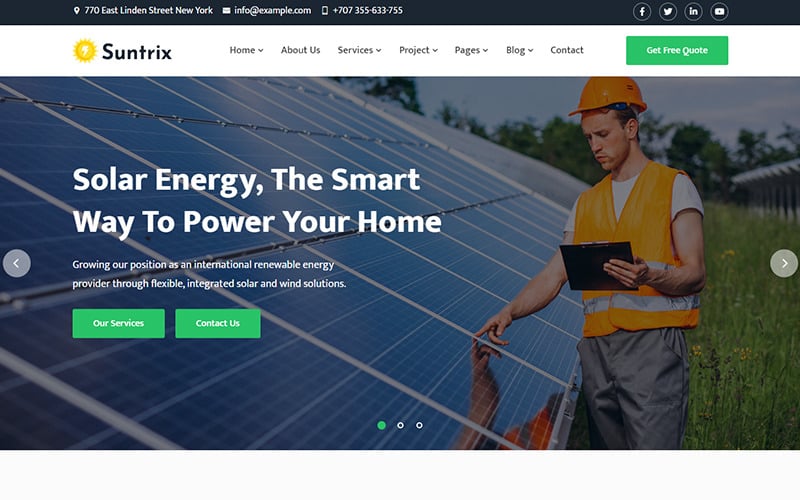 Suntrix - Solar And Renewable Energy Website Template