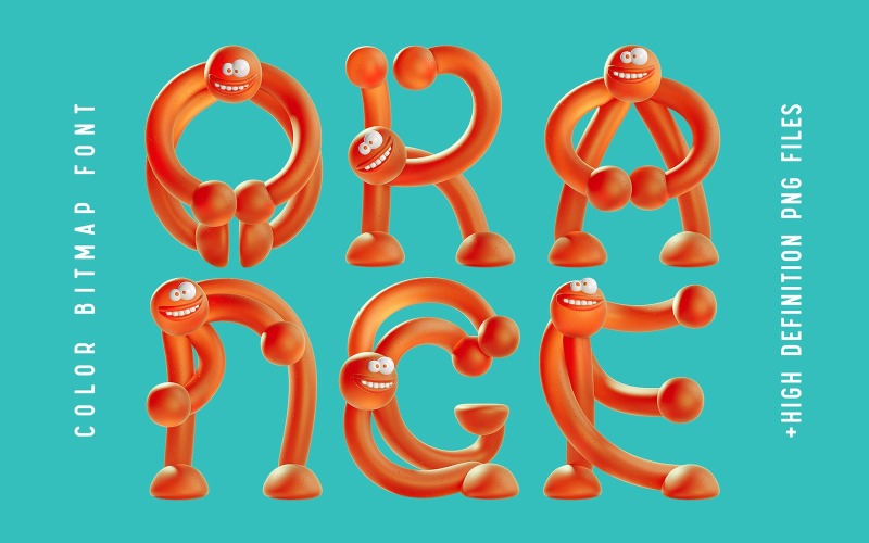 橙色人类-颜色字体