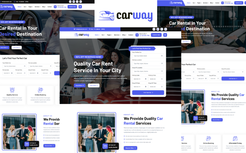 Carway - Modelo HTML5 de aluguel de carros