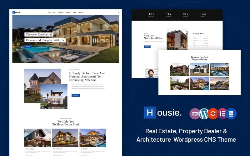 房屋-建筑，房地产经销商和房地产WordPress主题