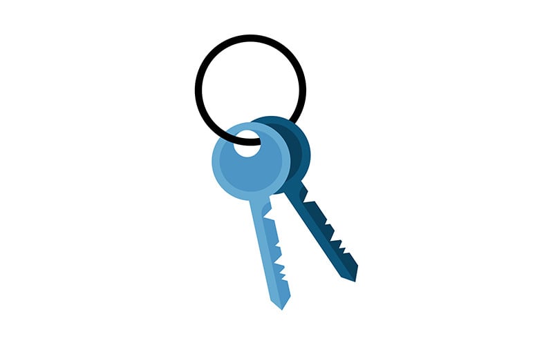 Bunch of keys semi flat color vector object