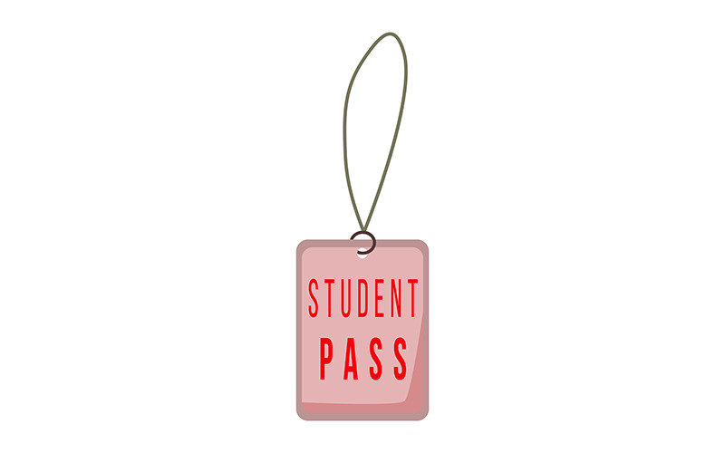 Student pass halbflaches Farbvektorobjekt