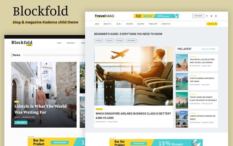 Blockfold - WordPress主题的博客，作品集和杂志