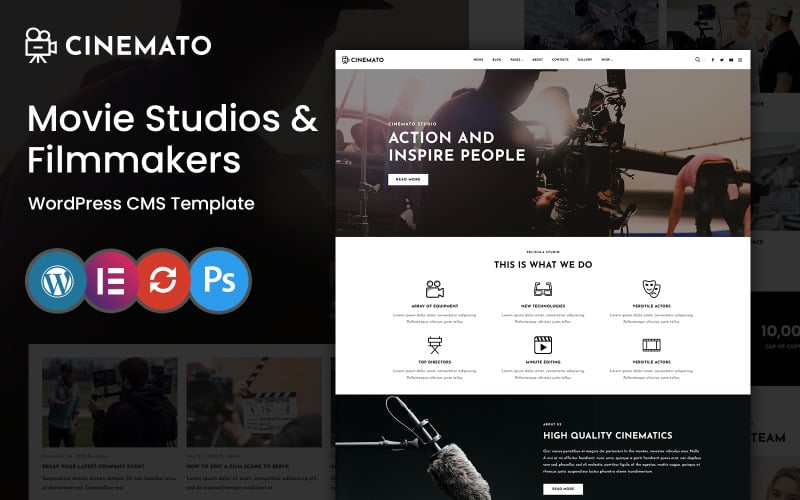 Cinemato - Movie Studio och Film Maker WordPress-tema