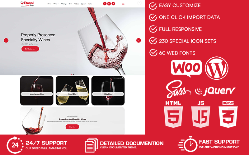 Etanol - Tema WordPress WooCommerce per enoteca