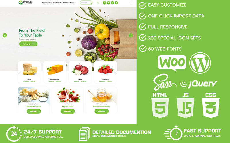 Organice - Loja de alimentos orgânicos WooCommerce WordPress Store