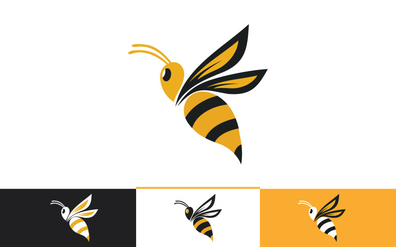 蜜蜂标志模板矢量设计