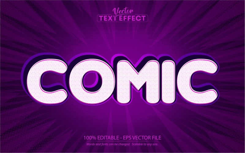 Cómic: efecto de texto editable, estilo de texto cómico y de dibujos animados, ilustración gráfica