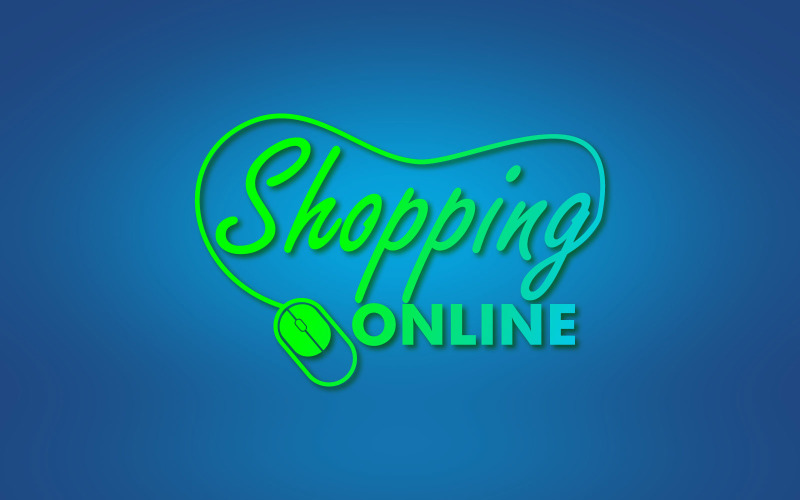 网上商店和购物标志设计绿色主题模板