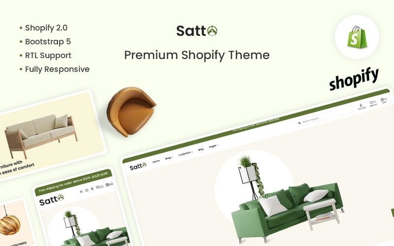 Satto - Il tema Shopify Premium reattivo per mobili e interni